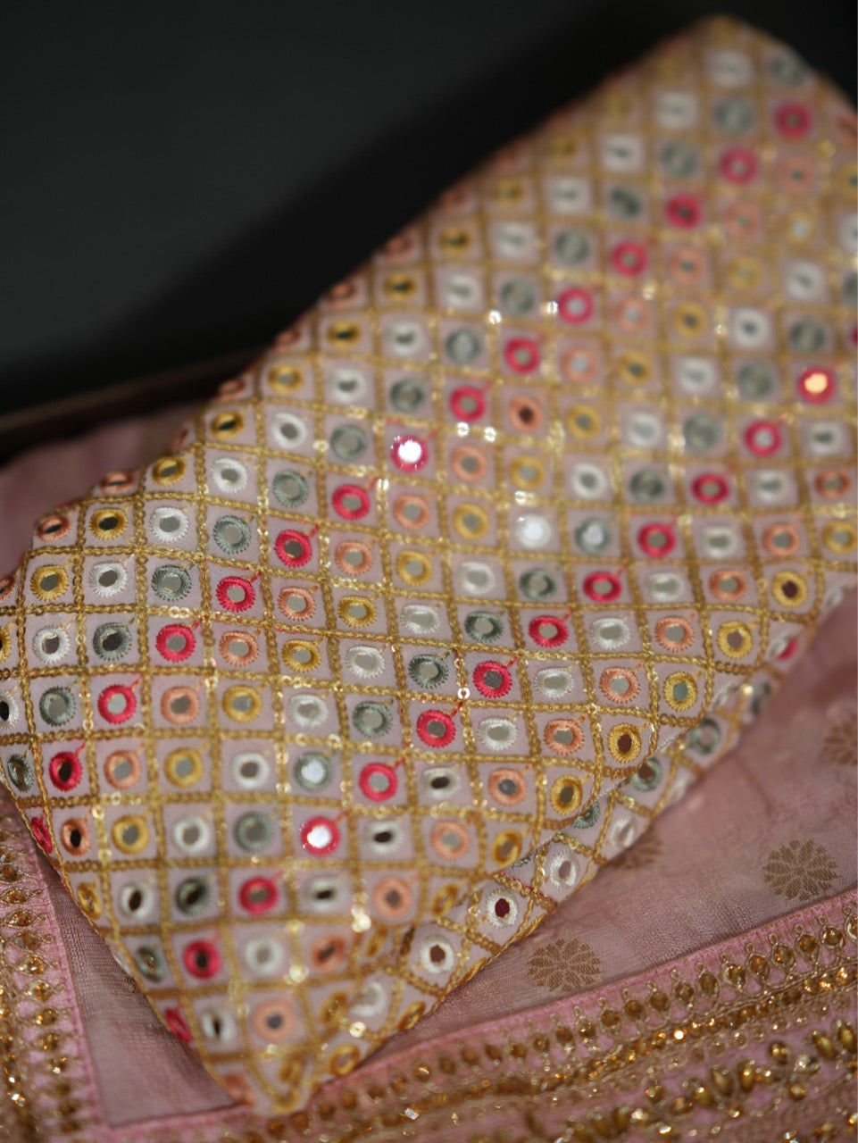 Prayer: Pink Jute Jacquard Saree with Pink Georgette Blouse
