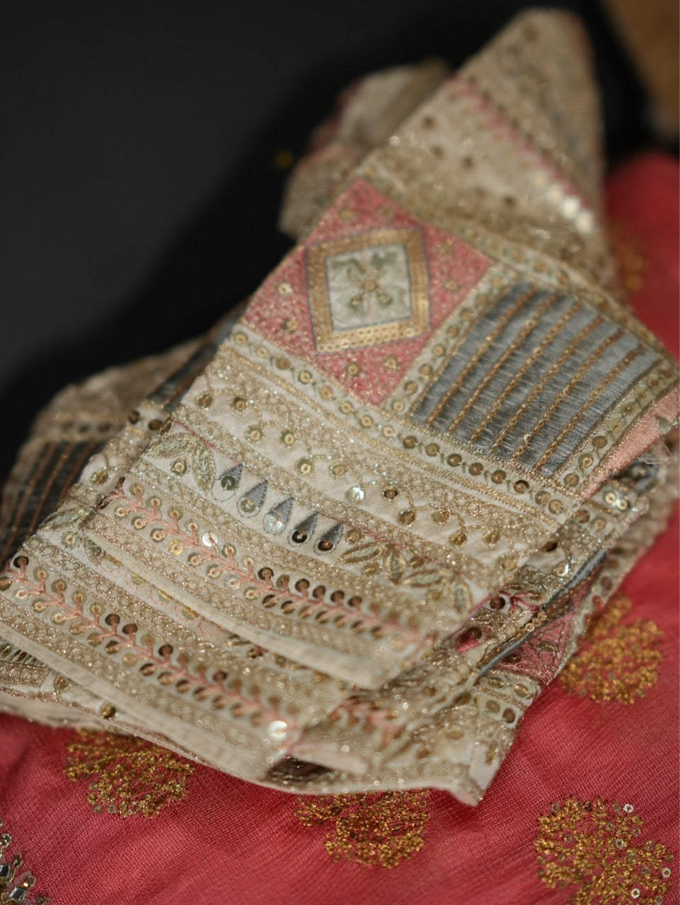 REET: Orange Jute Uppada Saree with Raw Silk INtricate WORK Blouse