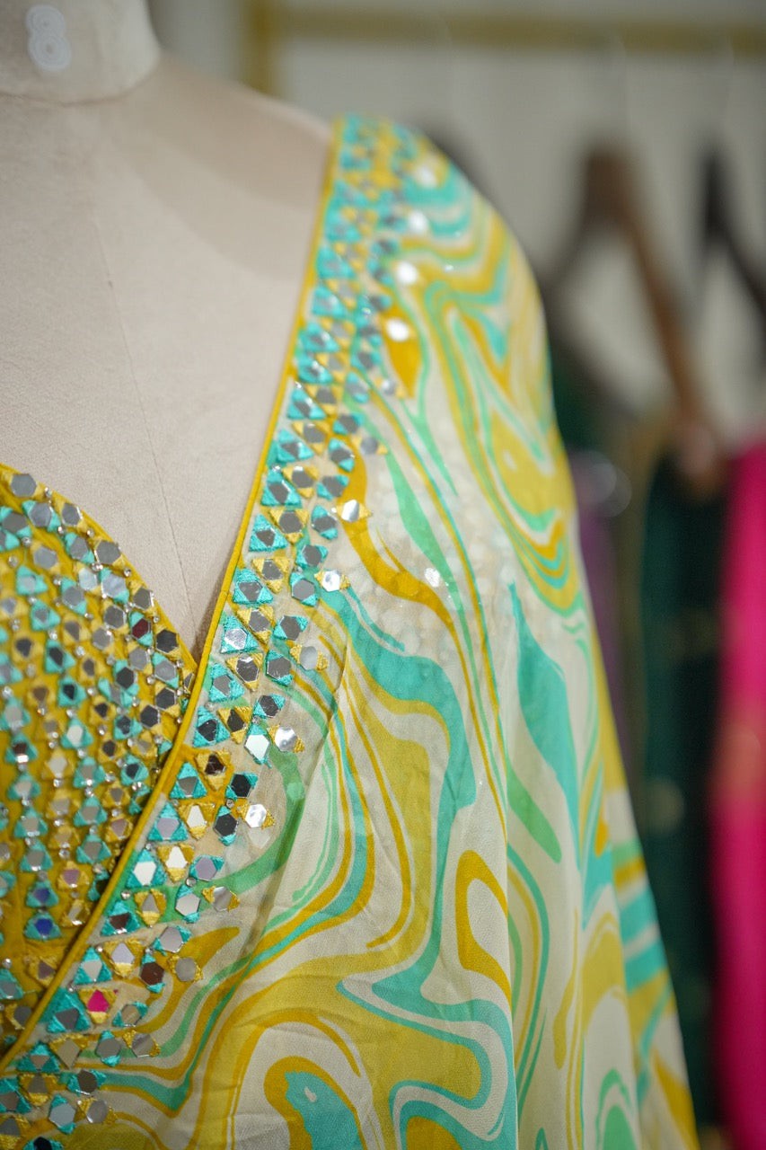 Maaya: Multicolour Organza with Handwork Blouse