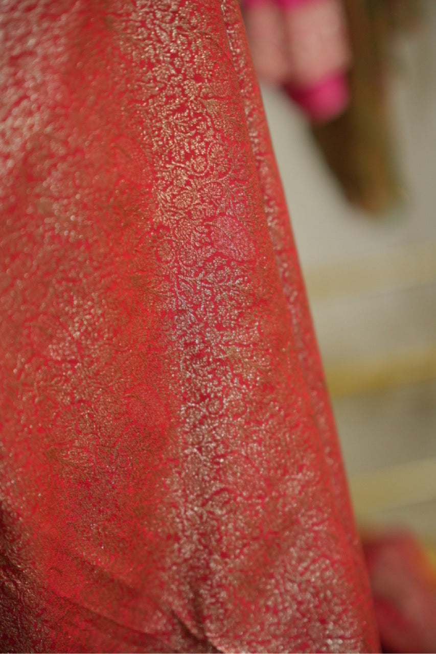 Devi: Pure Silk Banarasi Brocade Saree with Self Blouse with handwork