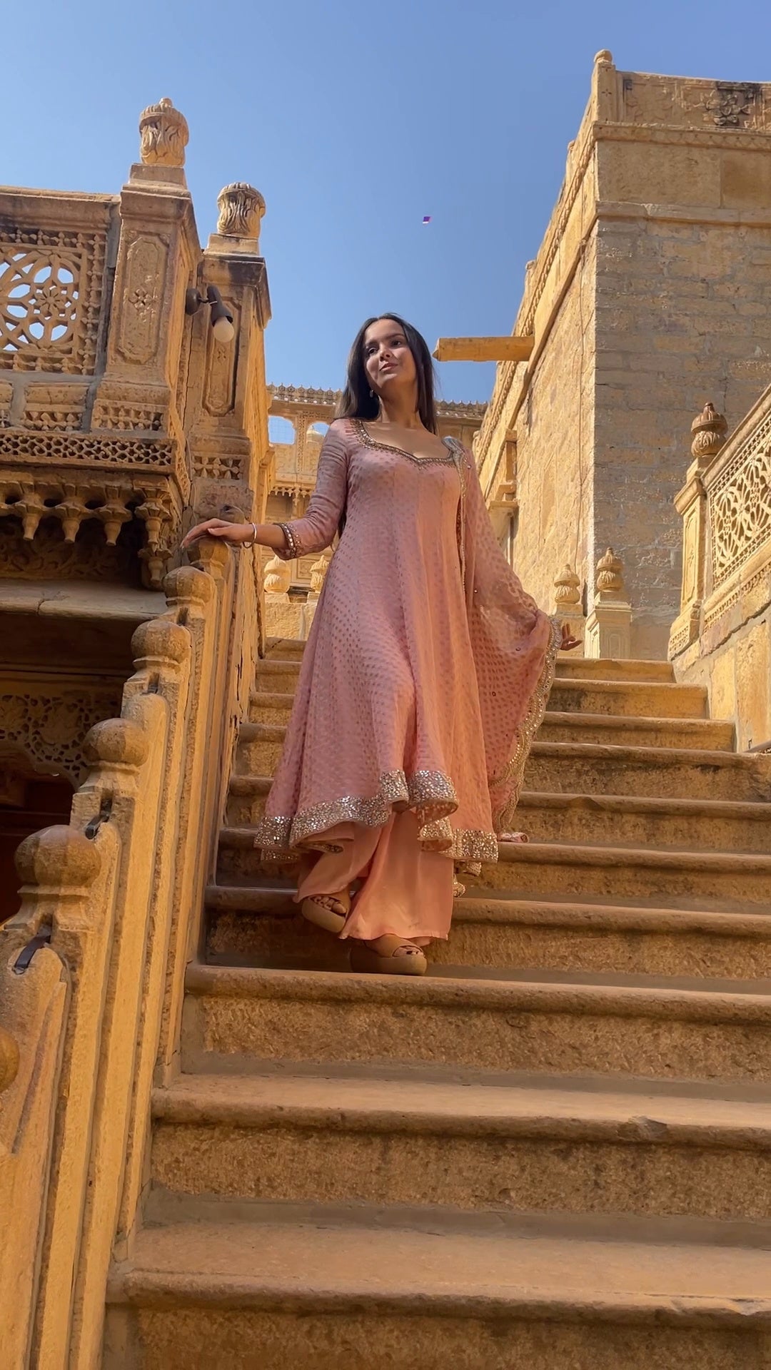 Khwahish kurta set — Jute Jacquard with hand embroidered neckline