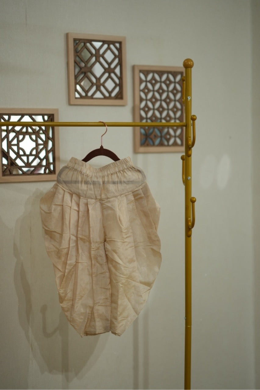 Agastya : Pure Silk Gold Tissue Dhoti for Kids