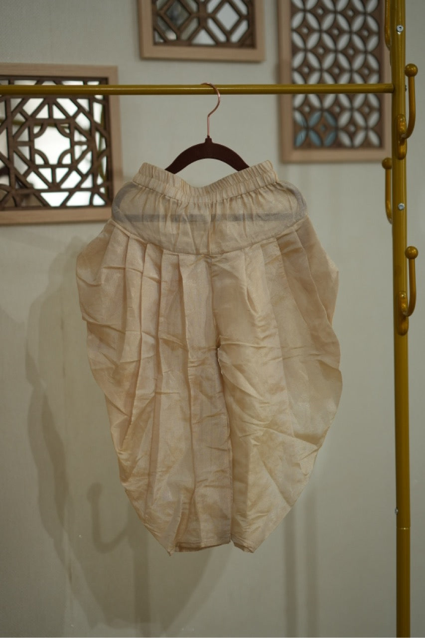 Agastya : Pure Silk Gold Tissue Dhoti for Kids