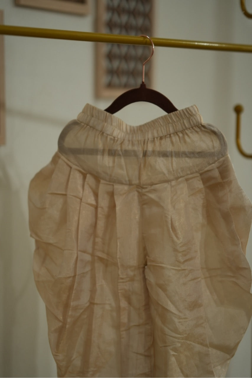 Agastya : Pure Silk Gold Tissue Dhoti for Kids