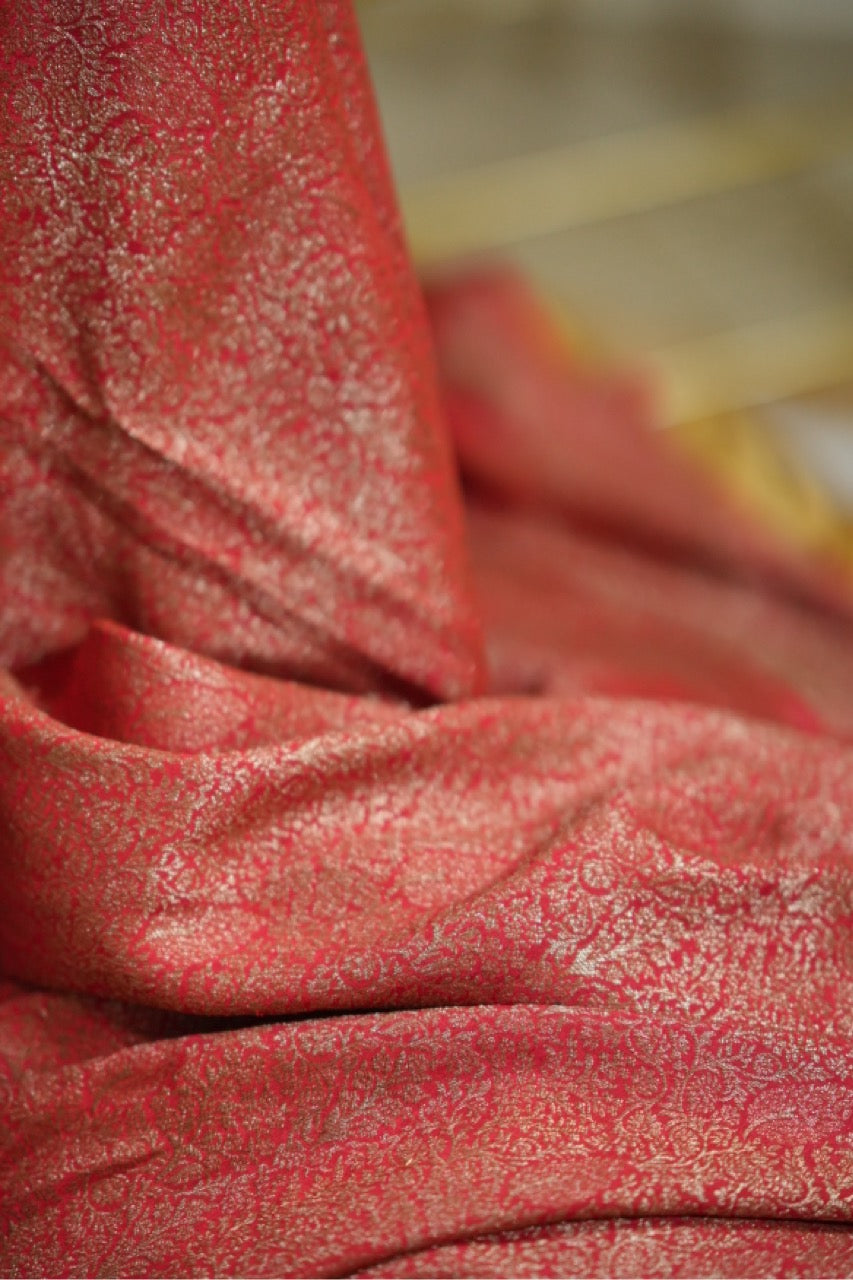 Devi: Pure Silk Banarasi Brocade Saree with Self Blouse with handwork