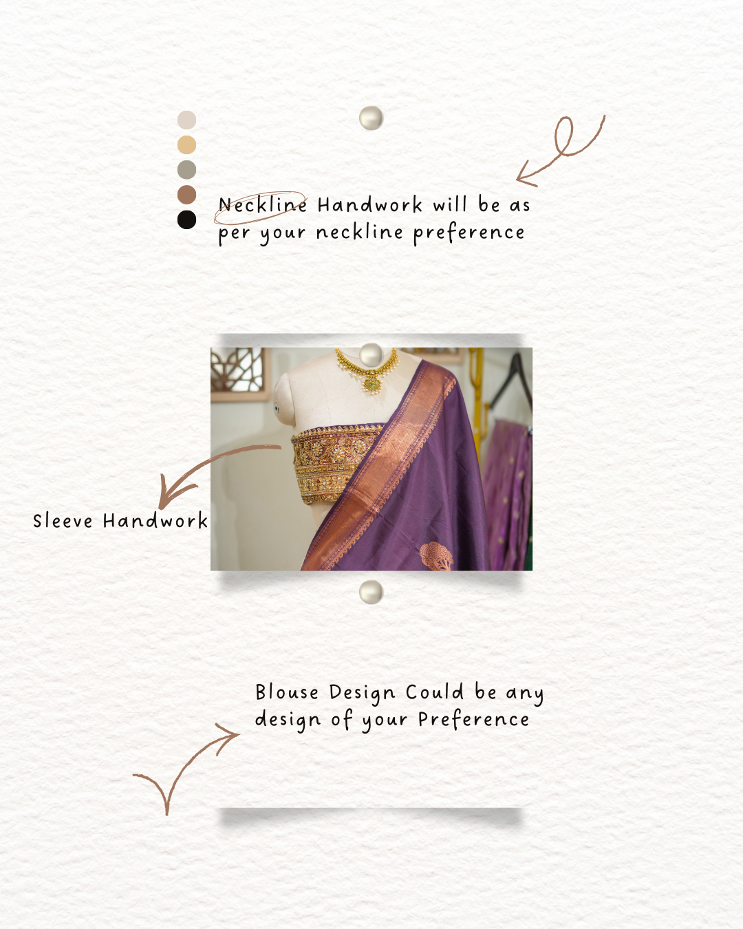 Bhavani: Purple Handwoven Kanjeevaram Saree with Handwork on Blouse
