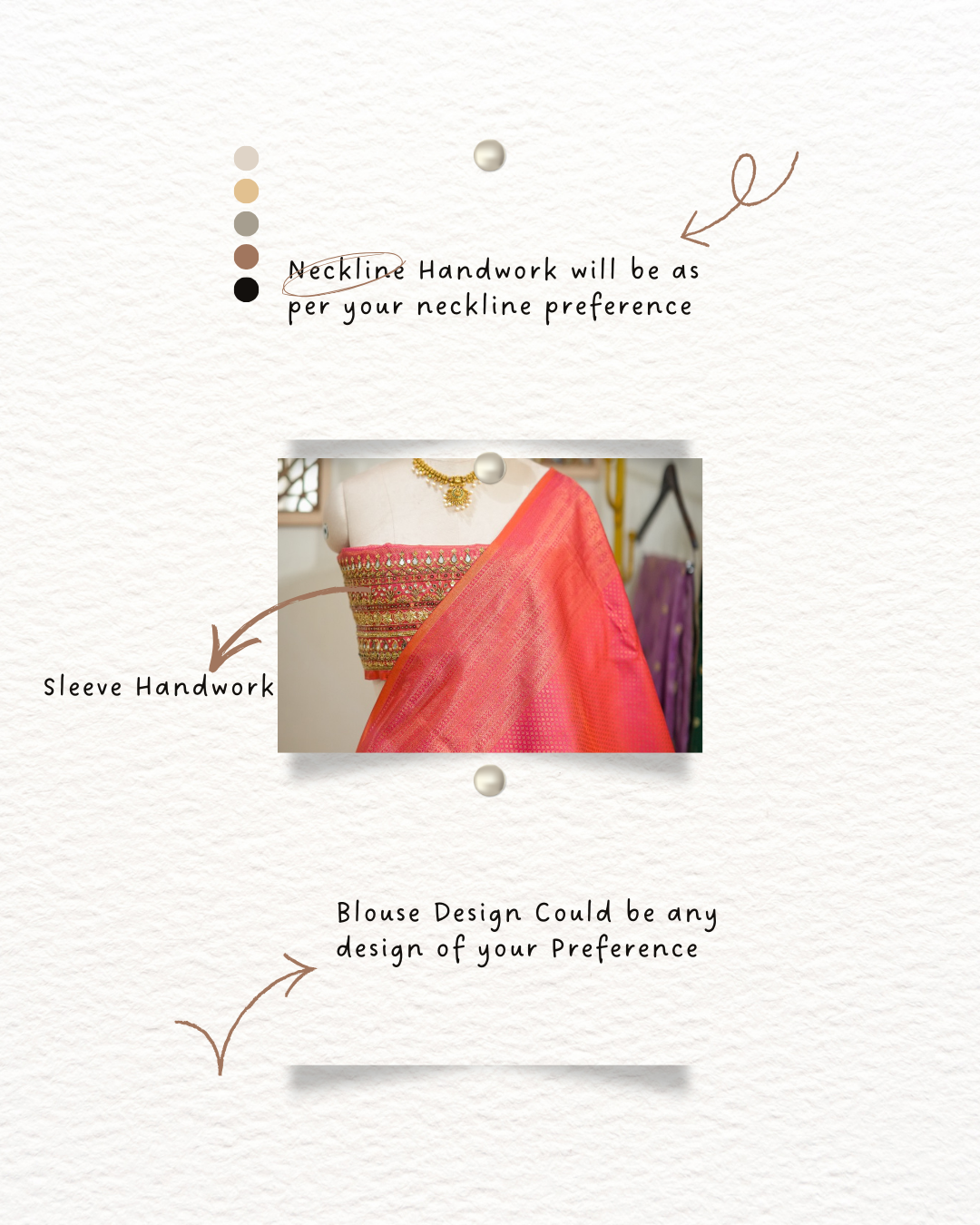 Kaveri: Pink Orange Dual Shade Handwoven Pure Silk Tissue Kanjeevaram Saree with Handwork on Blouse